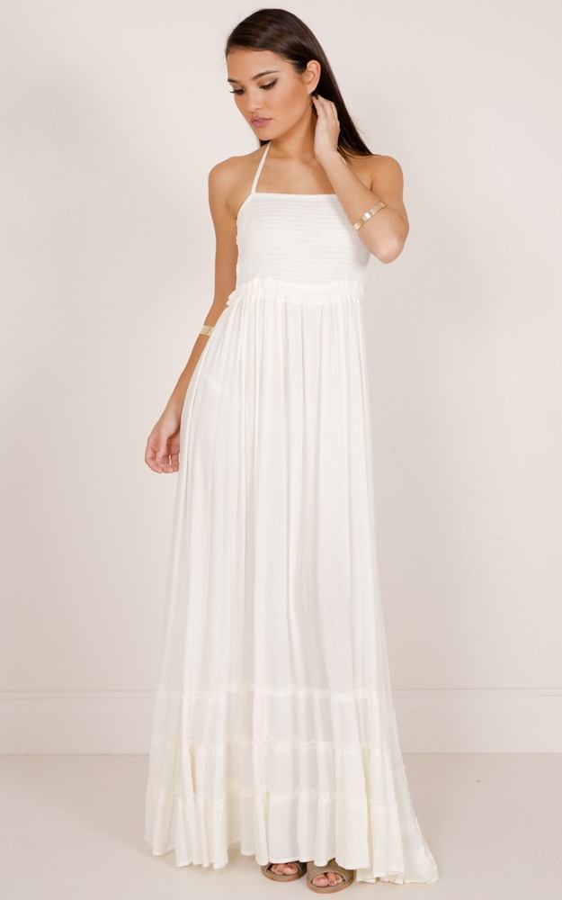 All Great Ideas Maxi Dress In Cream Showpo