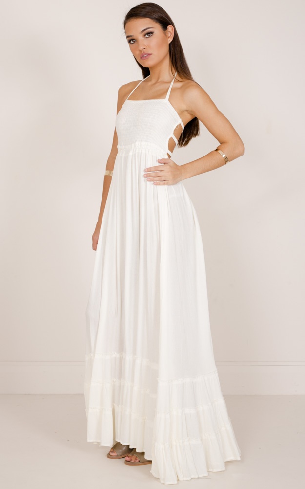 All Great Ideas Maxi Dress In Cream Showpo