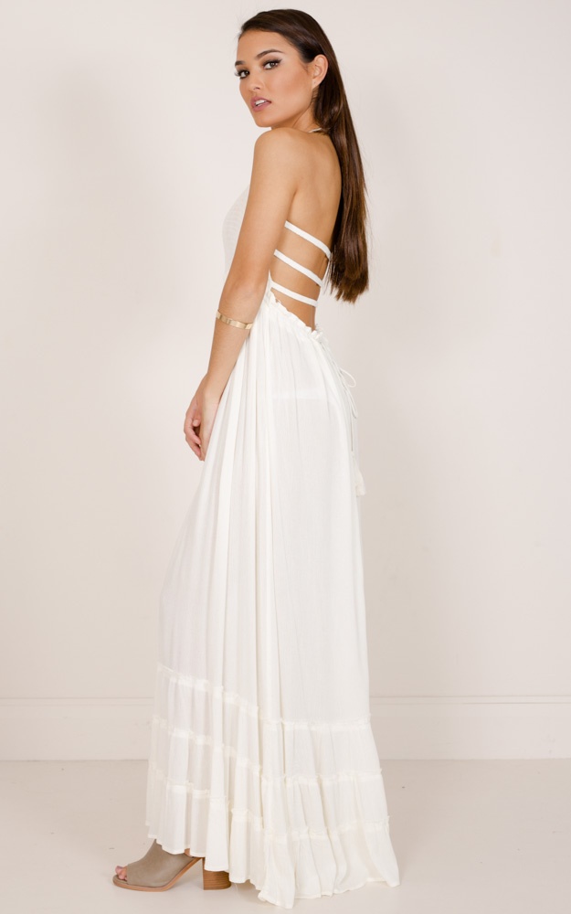 All Great Ideas Maxi Dress In Cream Showpo