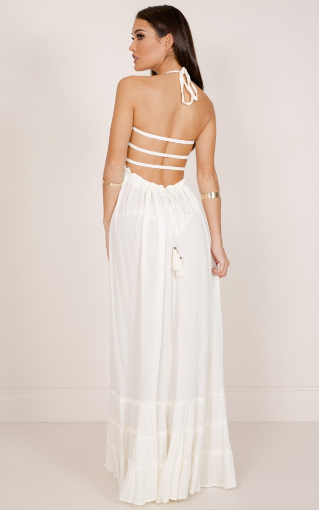 All Great Ideas Maxi Dress In Cream Showpo