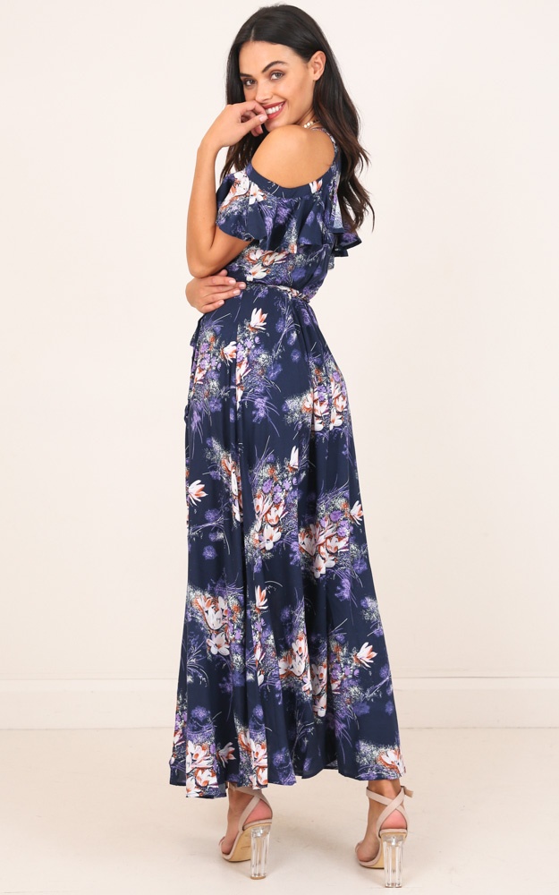 In The End Maxi Dress In Navy Floral | Showpo NZ