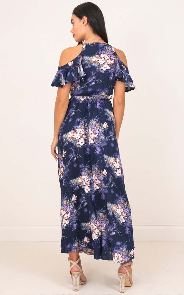 In The End Maxi Dress In Navy Floral Showpo NZ