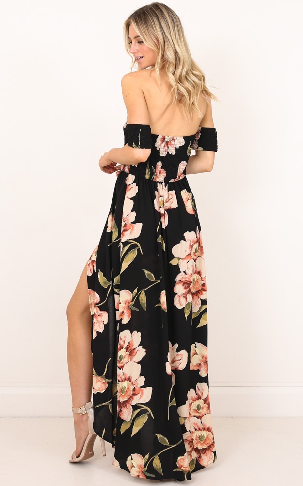 Lovestruck Maxi Dress In Black Floral | Showpo