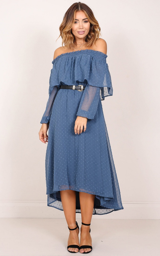 Heart And Soul Dress In Blue | Showpo