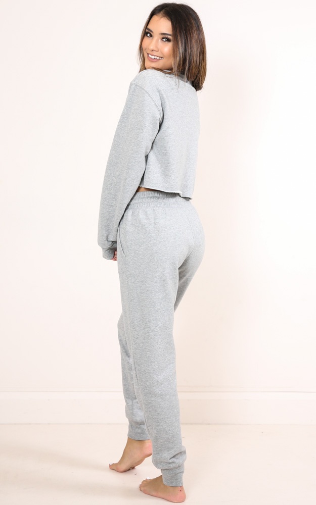 Sleep Repeat Track Pants In Grey Marle Showpo