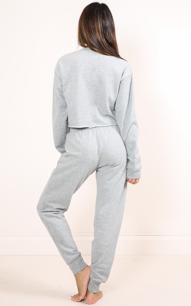 Sleep Repeat Track Pants In Grey Marle Showpo