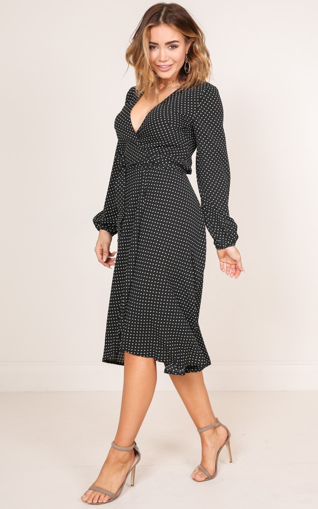 black polka dot maxi
