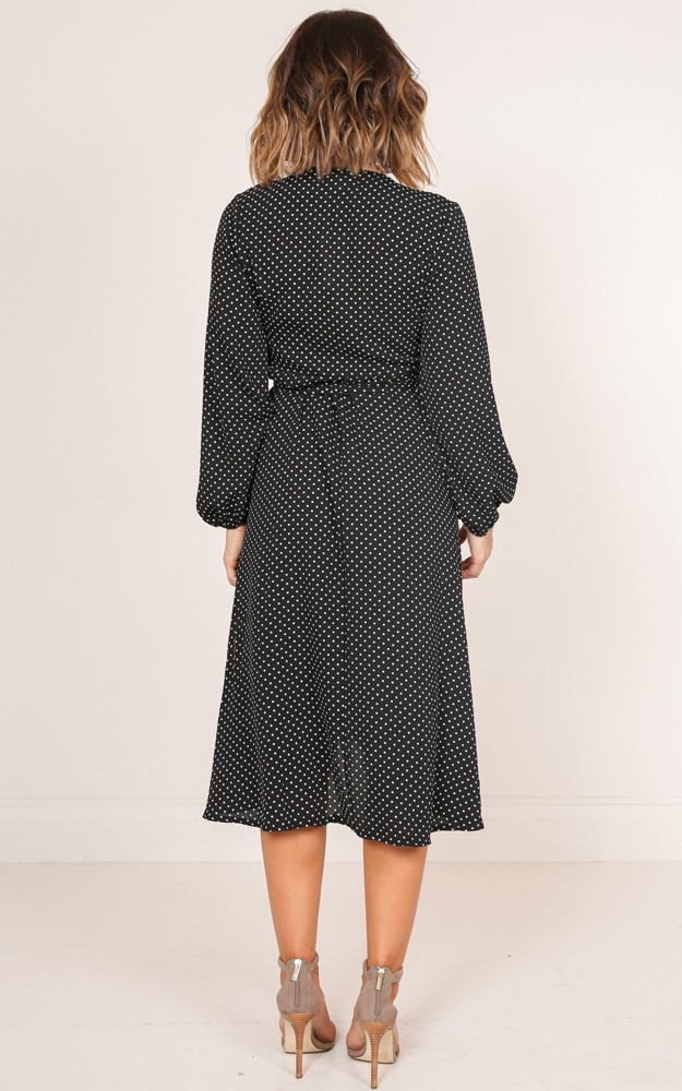 black polka dot maxi