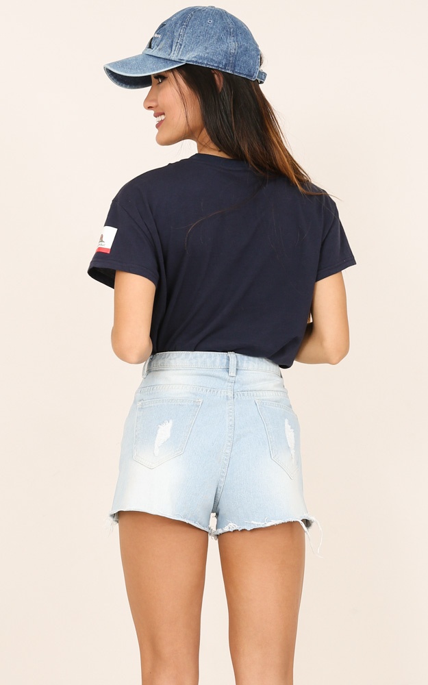 Fourth Of July T-Shirt In Navy | Showpo
