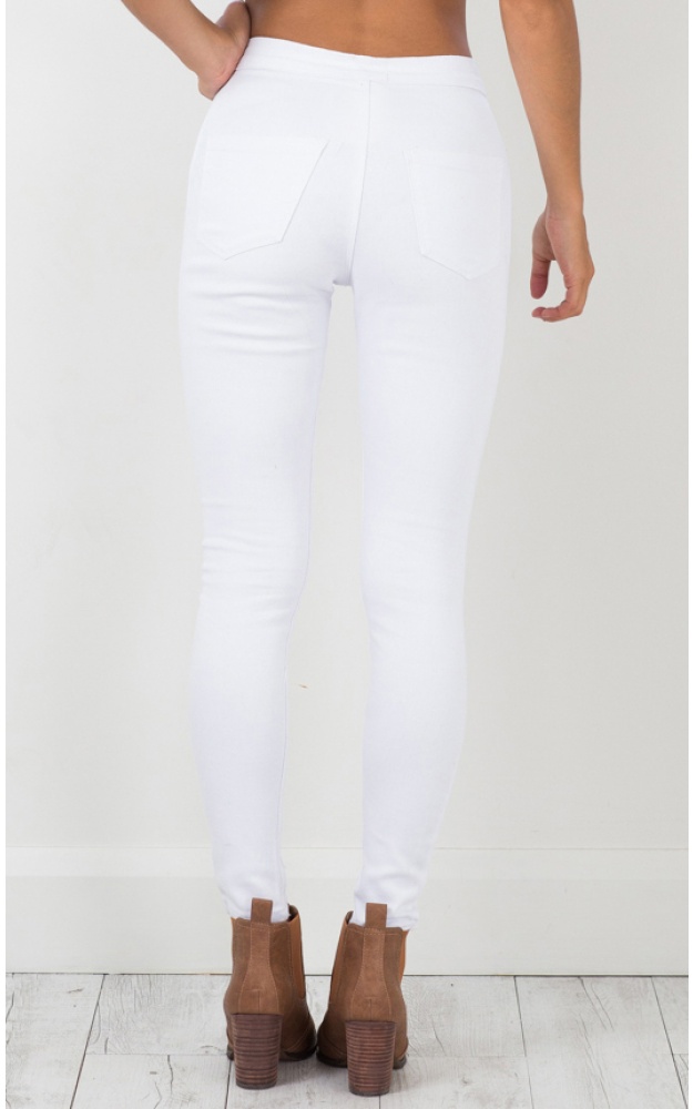 Naomi Skinny Jeans In White Denim | Showpo