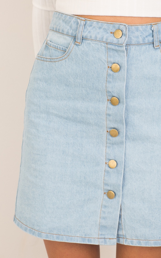 Bring It Back Skirt In Light Wash Denim | Showpo