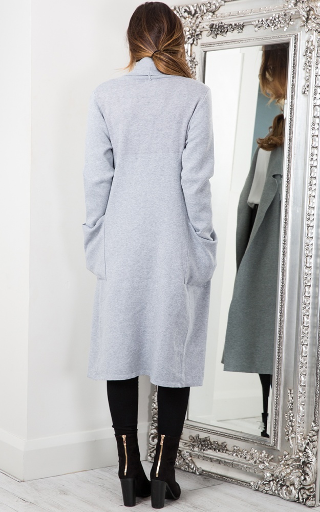 Around The World coat in grey marle Showpo