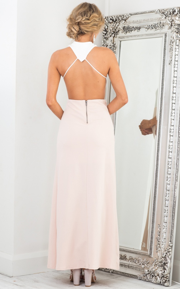 maxi dress with back out