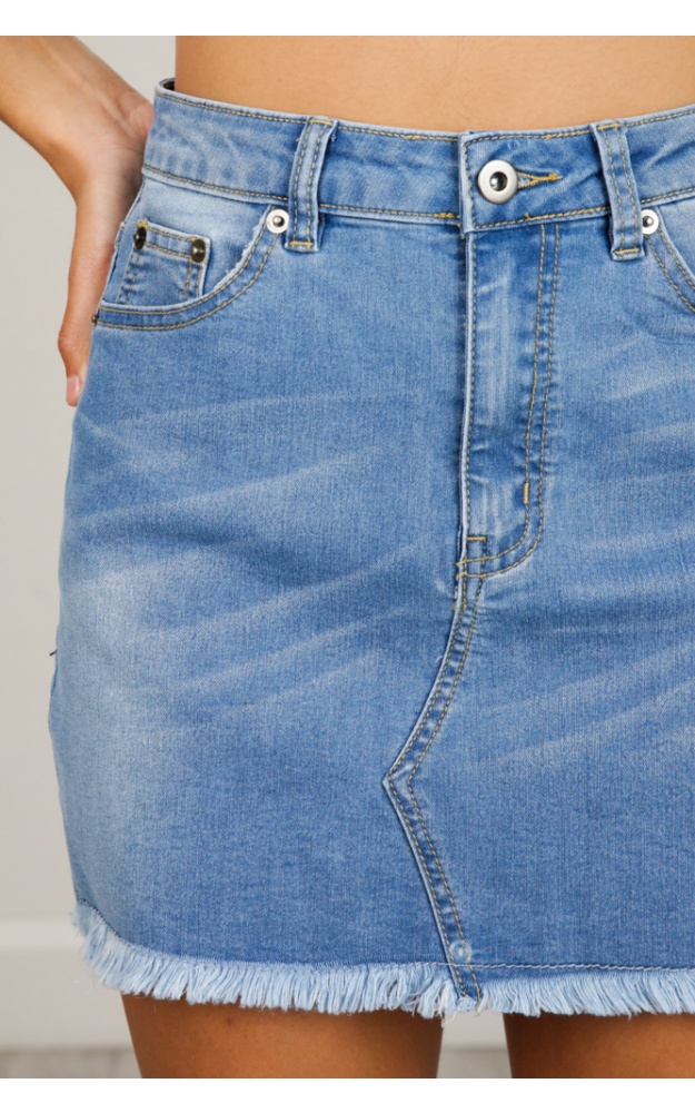 Youll Be Missed denim skirt in mid wash | Showpo