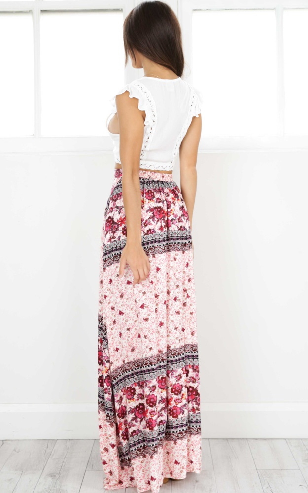 Boathouse Maxi Skirt In Red Print | Showpo