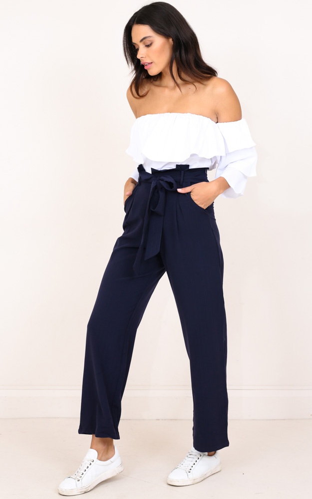 All Tied Up Pants In Navy | Showpo
