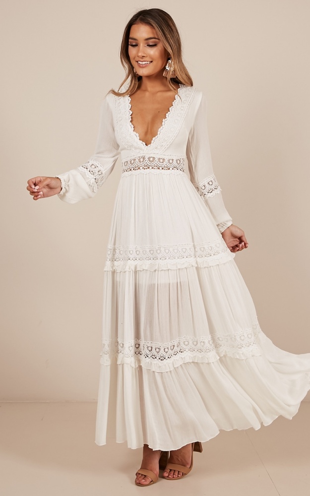 Ariel Maxi Dress In White | Showpo