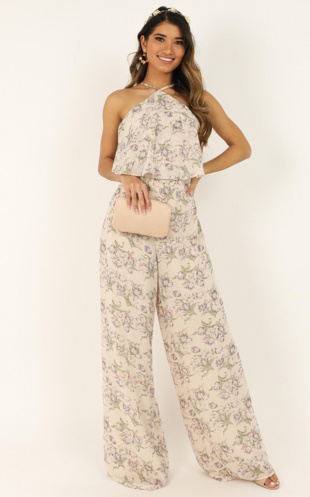 Better In The Spring Jumpsuit In Cream Floral | Showpo