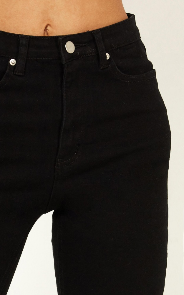 Bobbi Jeans In Washed Black Denim | Showpo