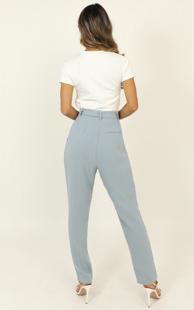 Born To Succeed Pants In Powder Blue Showpo