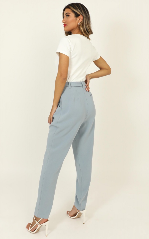 Born To Succeed Pants In Powder Blue Showpo