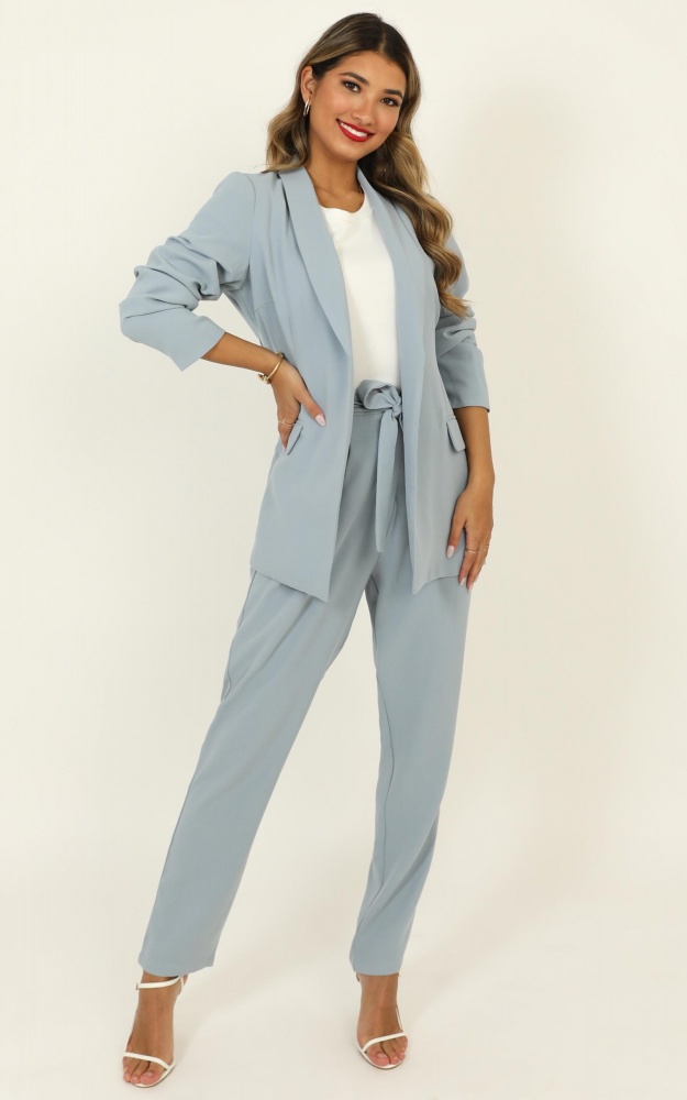 Born To Succeed Pants In Powder Blue | Showpo
