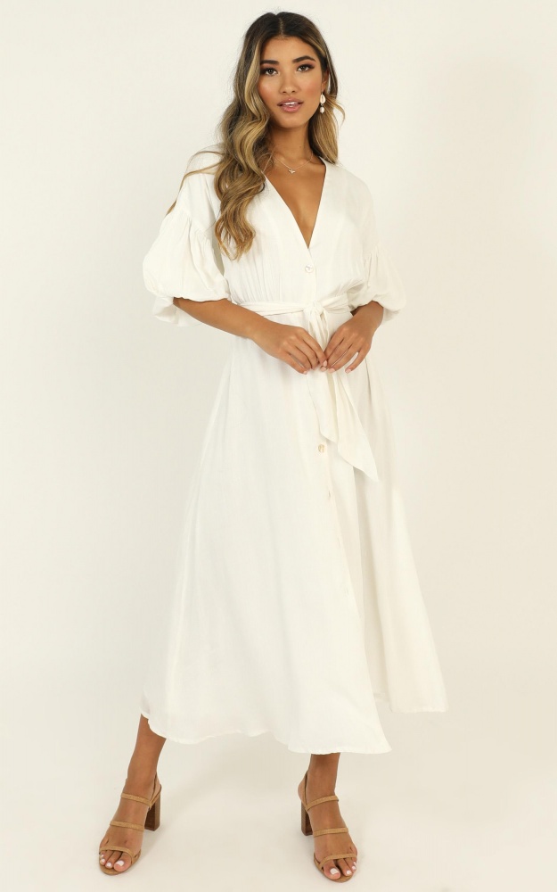 Corina Maxi Dress In White | Showpo