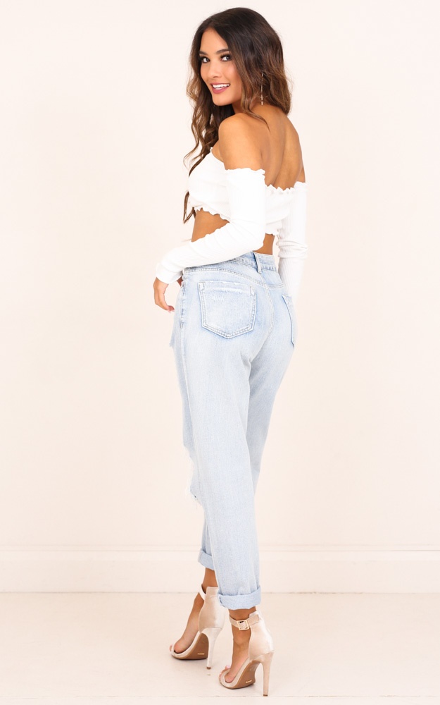 Emma Mum Jeans In Mid Wash Denim | Showpo