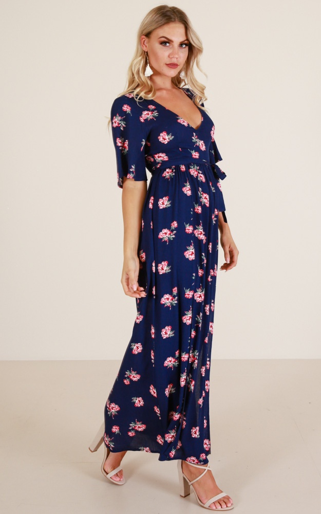 Forever Young Maxi Dress In Navy Floral | Showpo