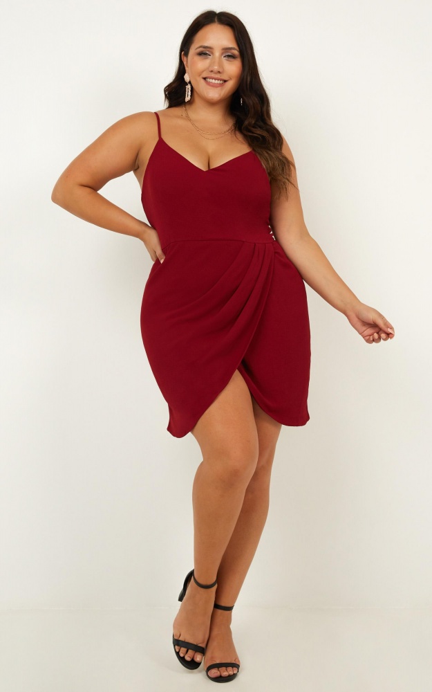 Good To Be Alone Dress In Wine - Dresses | Showpo