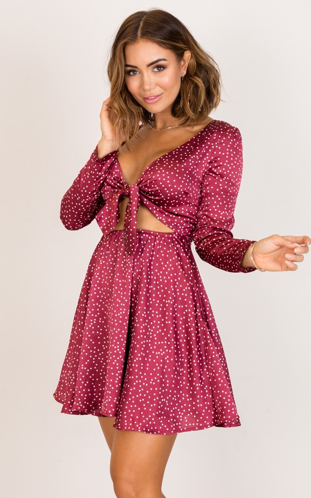 Invisible Dream Dress In Red Polka Dot Showpo