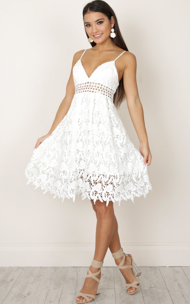 Golden Light Dress In White | Showpo