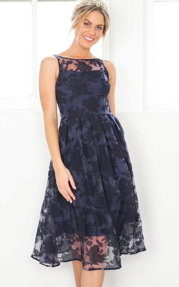 Mad Tea Party Dress In Navy