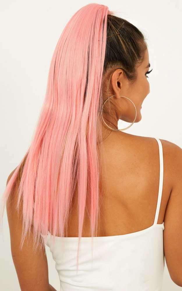 Ponytail Extension In Candy Pink Showpo