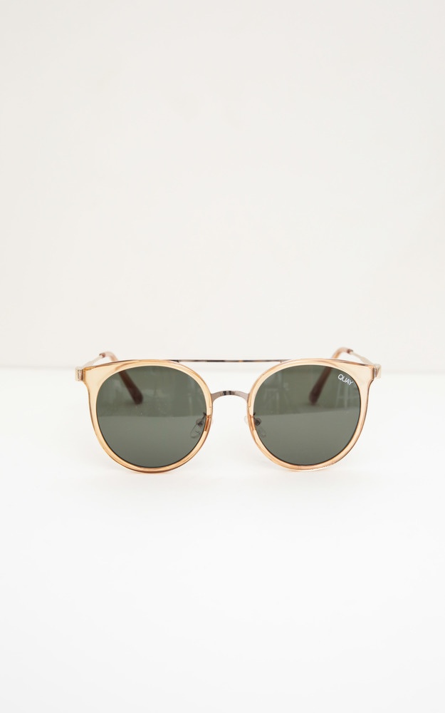 Quay Kandygram sunglasses in gold and green Showpo