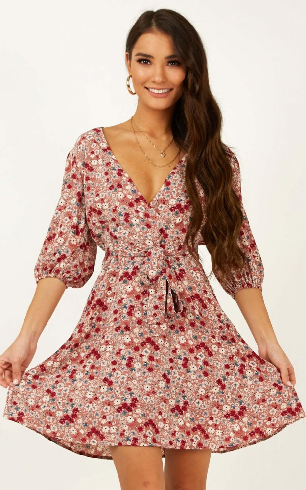 Ready For Change Dress In Dusty Rose Floral | Showpo