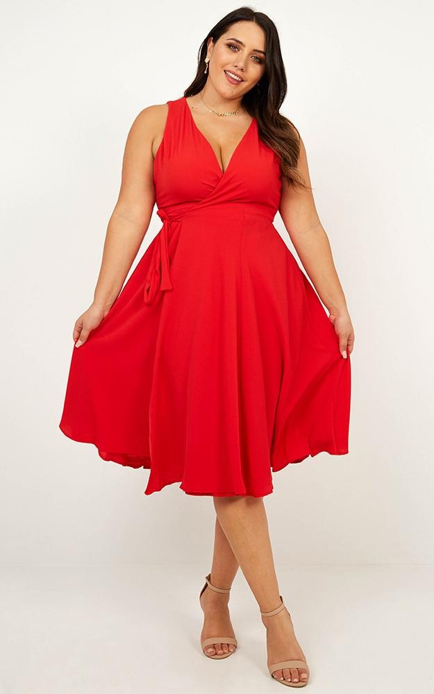 Classic Lady Midi Dress In Red | Showpo
