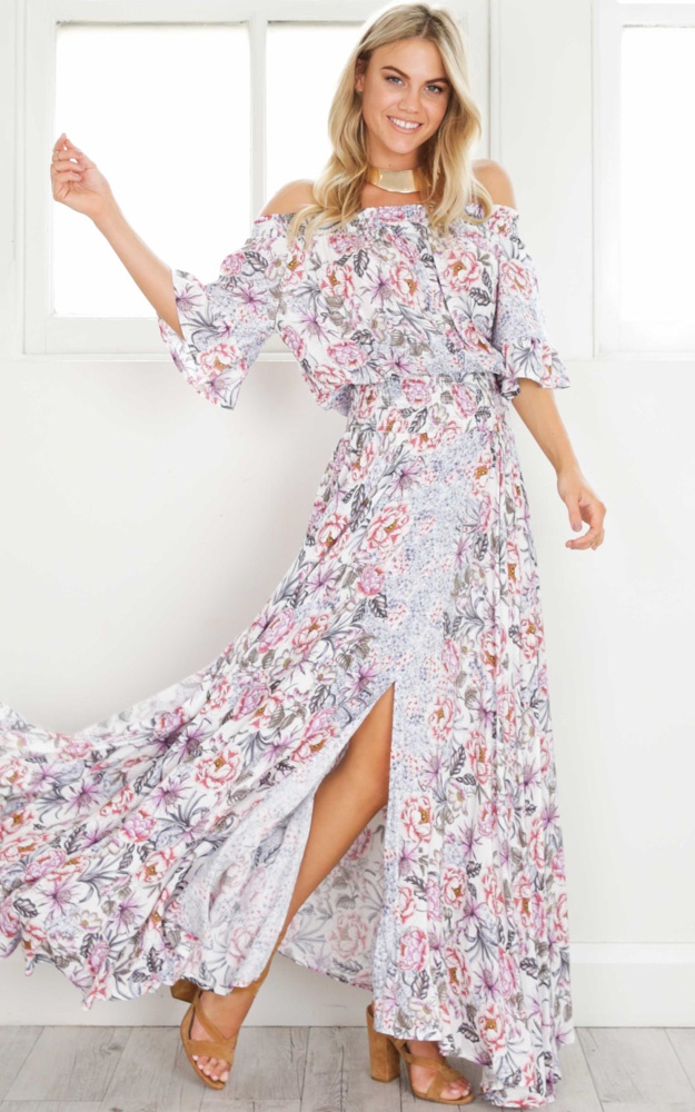 Leah Maxi Dress In Pink Print | Showpo