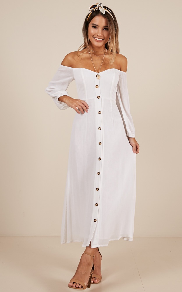 Sorrento Dreaming Dress In White Linen Look | Showpo