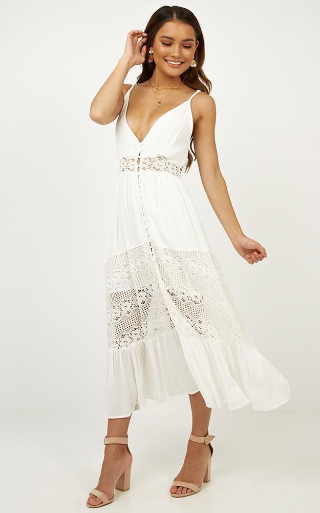 Lily Field Maxi Dress In White | Showpo