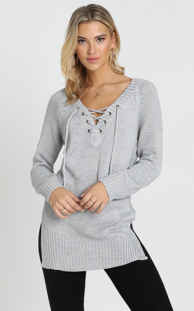 Sewn In Sweater In Grey | Showpo