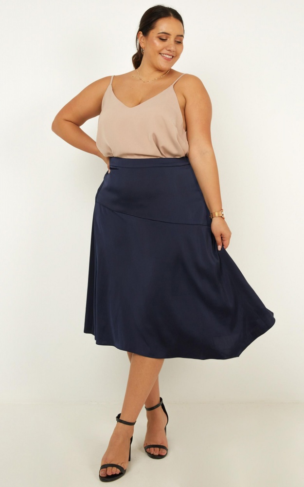 Women In Question Skirt In Navy Showpo