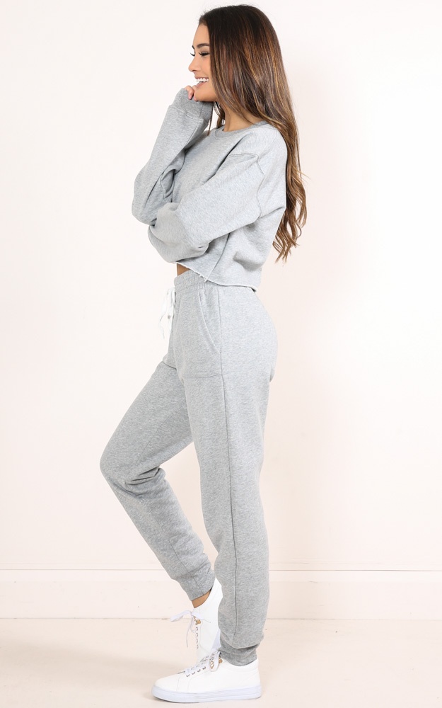 Sleep Repeat Track Pants In Grey Marle Showpo