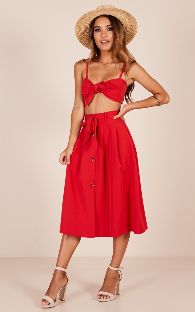 Tropic Affair Two Piece Set In Red | Showpo