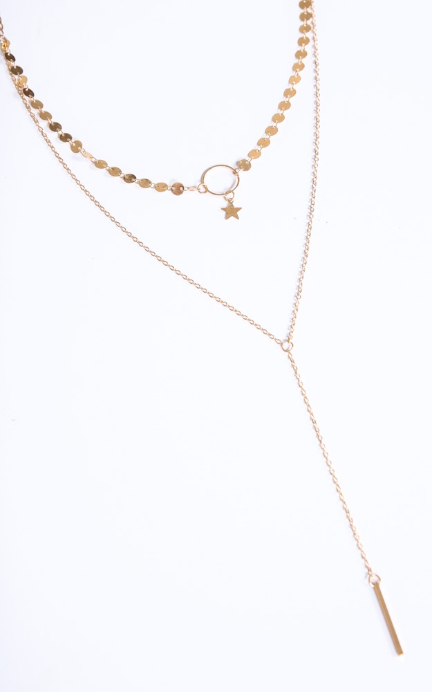 Starry Night Lariat Necklace in Gold | Showpo