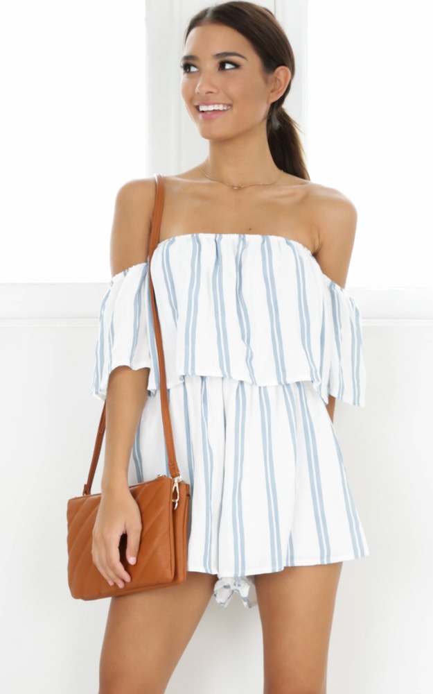 Sucker For Pain Playsuit In Blue Stripe | Showpo