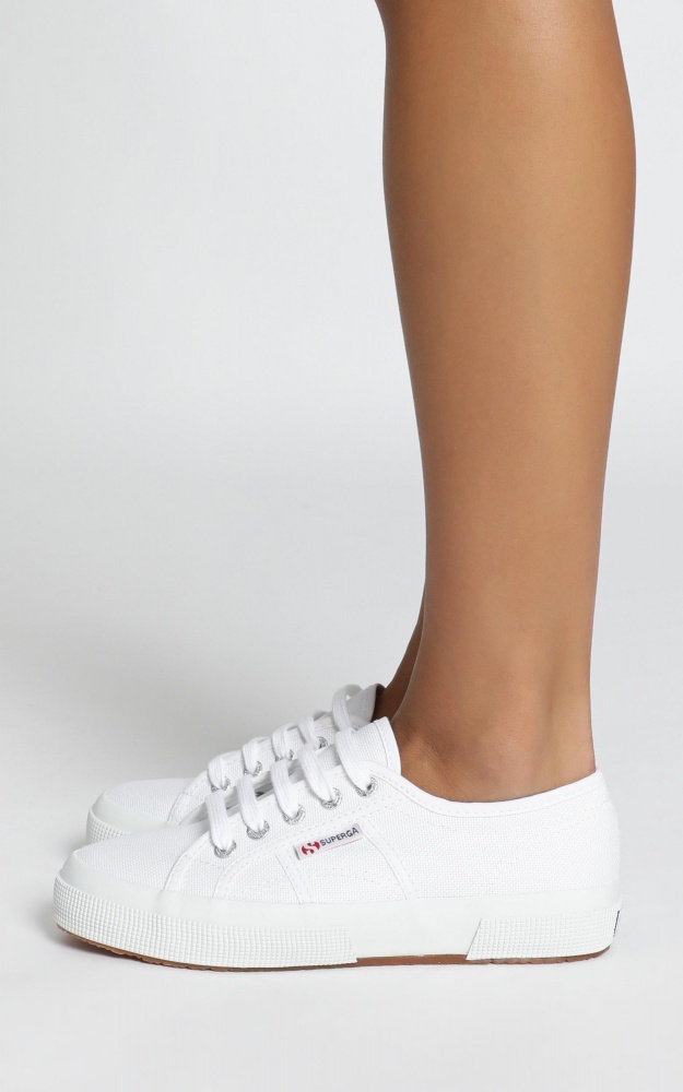 Superga 2750 Cotu Classic Sneakers In White Canvas Showpo