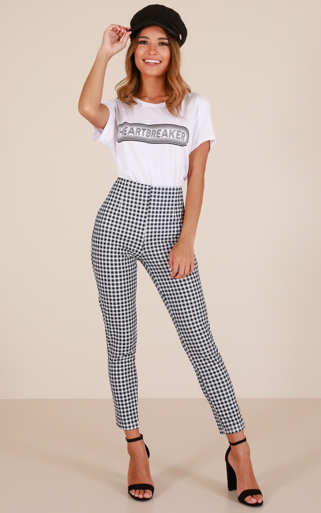 Only A Feeling Pants In Black Gingham Showpo