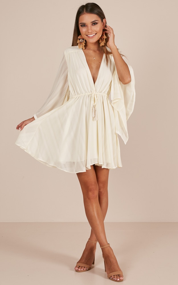 The Best Of Me Dress  In Cream Showpo 