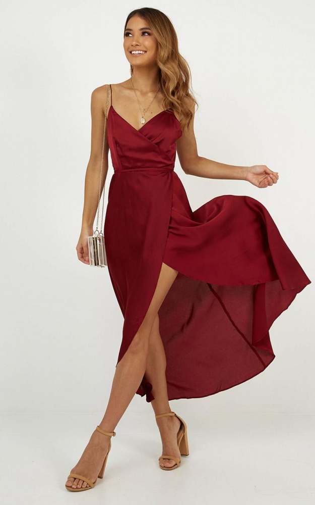 The Wine Countess Dress Satin In Y7vfI6ybg